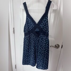 American Eagle navy floral print mini dress. Size Medium
